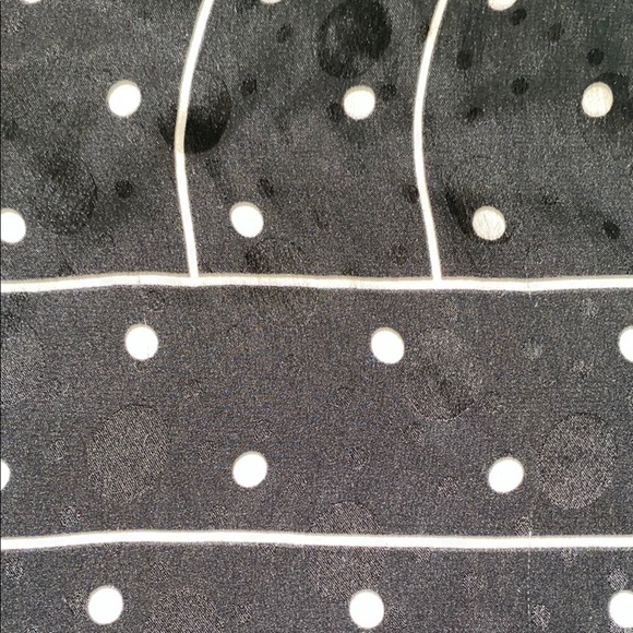 BILL BLASS vintage silk polka dot scarf black white 10” X 56” size OSFA - Picture 3 of 7